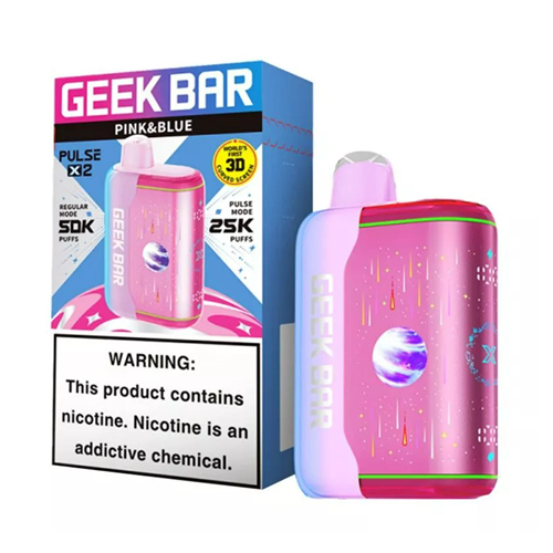 pink geek bar pulse x 2 50K Disposable Vape Device - 1PC Flavours:Blue Strawberry San Francisco Ban Geek Bar Peach Perfect