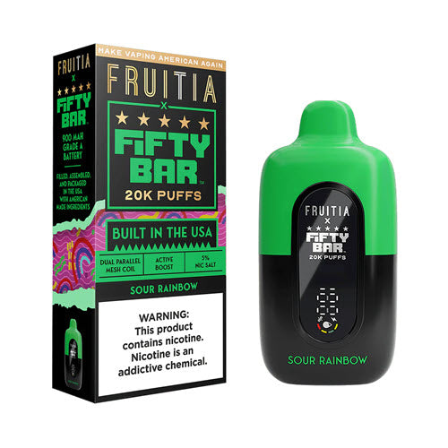 southern tobacco disposable vape Fruitia x Fifty Bar 5% Sour Batch 20k Puffs Fifty Bar x Fruitia 